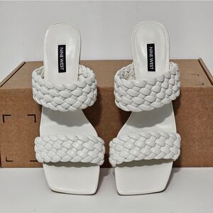 Nine West, white strappy sandals. NWOT, Size 9.5